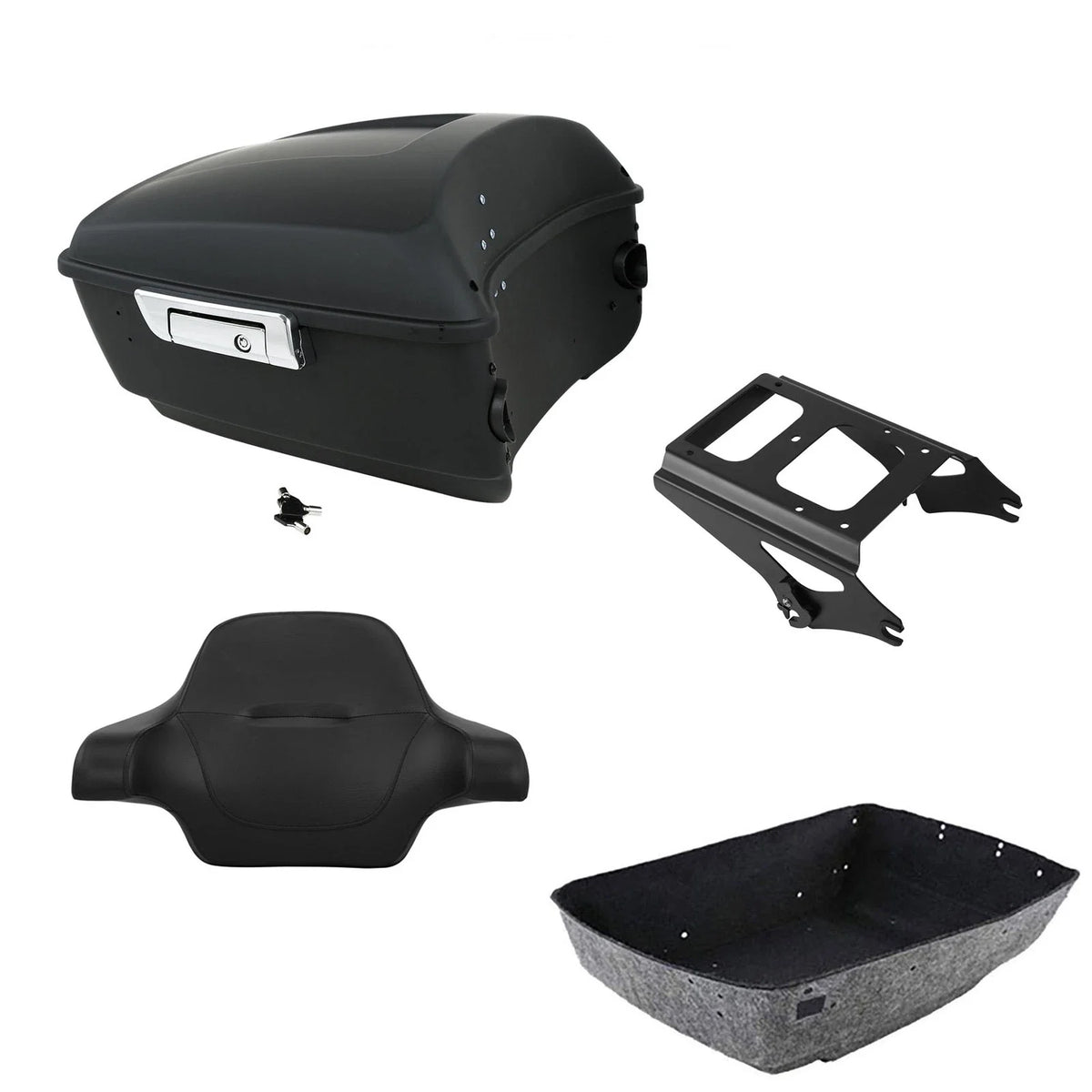Matte Black Backrest Mount Rack for Harley Road Glide 2009-2013