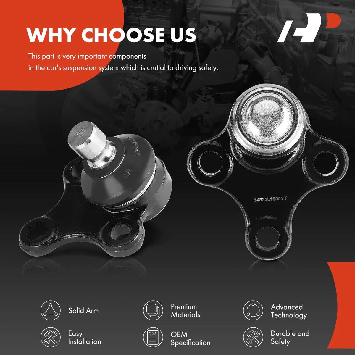 Front Ball Joint Pair 2X for Kia Sportage & Hyundai Tucson 2023