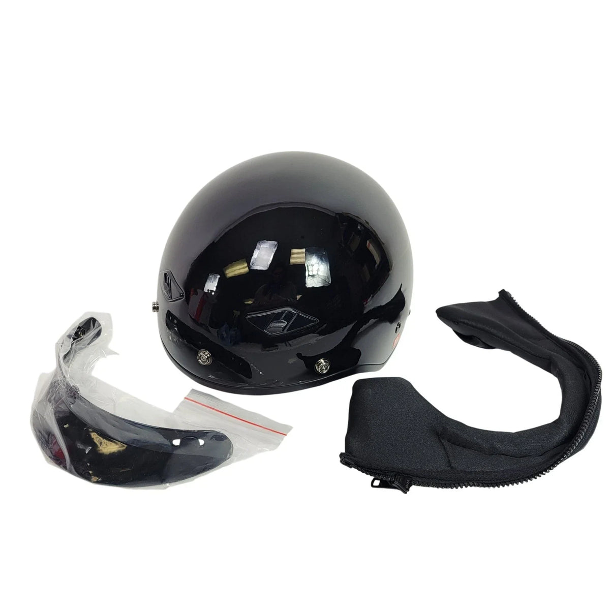 Half Helmet Bagger for LS2 HH568, XL Size, Gloss Black with Visor