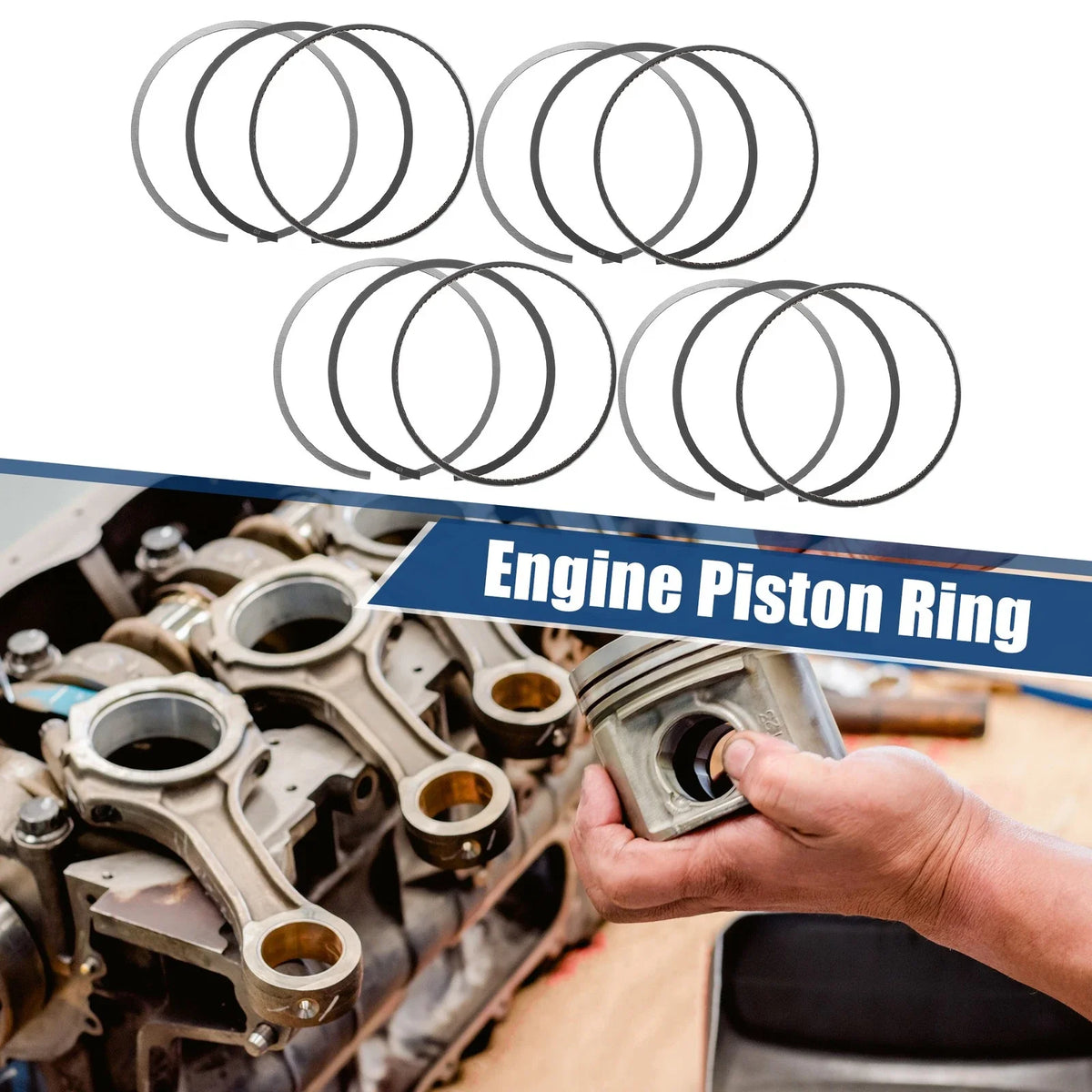 Set of 4 Piston Rings for Hyundai Tucson 2.4L L4 (2010–2013) 23040-25200
