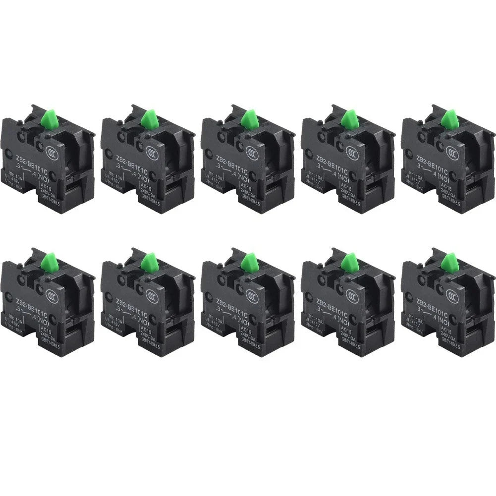 10 Pack Momentary Push Button Contact Blocks for Electrical Applications