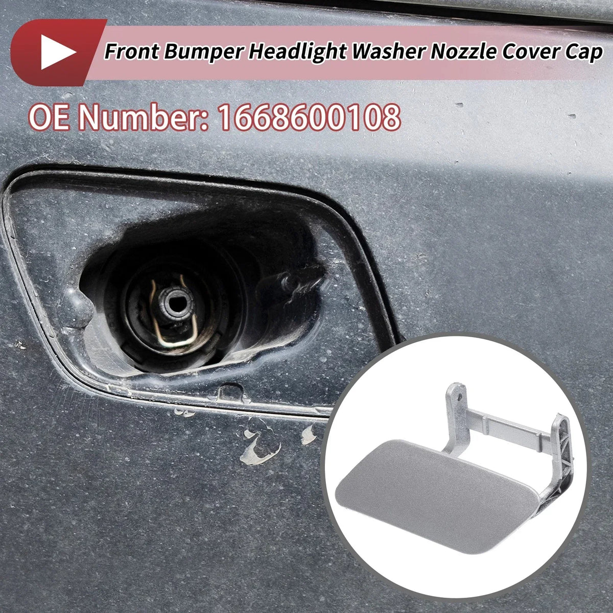 Washer Nozzle Cover Front Left for Mercedes-Benz ML350 (2012-2015) Silver
