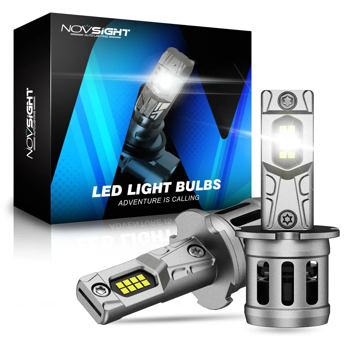 Conversion Kit H3 LED Headlight Bulbs (20000LM, 6500K) by NOVSIGHT