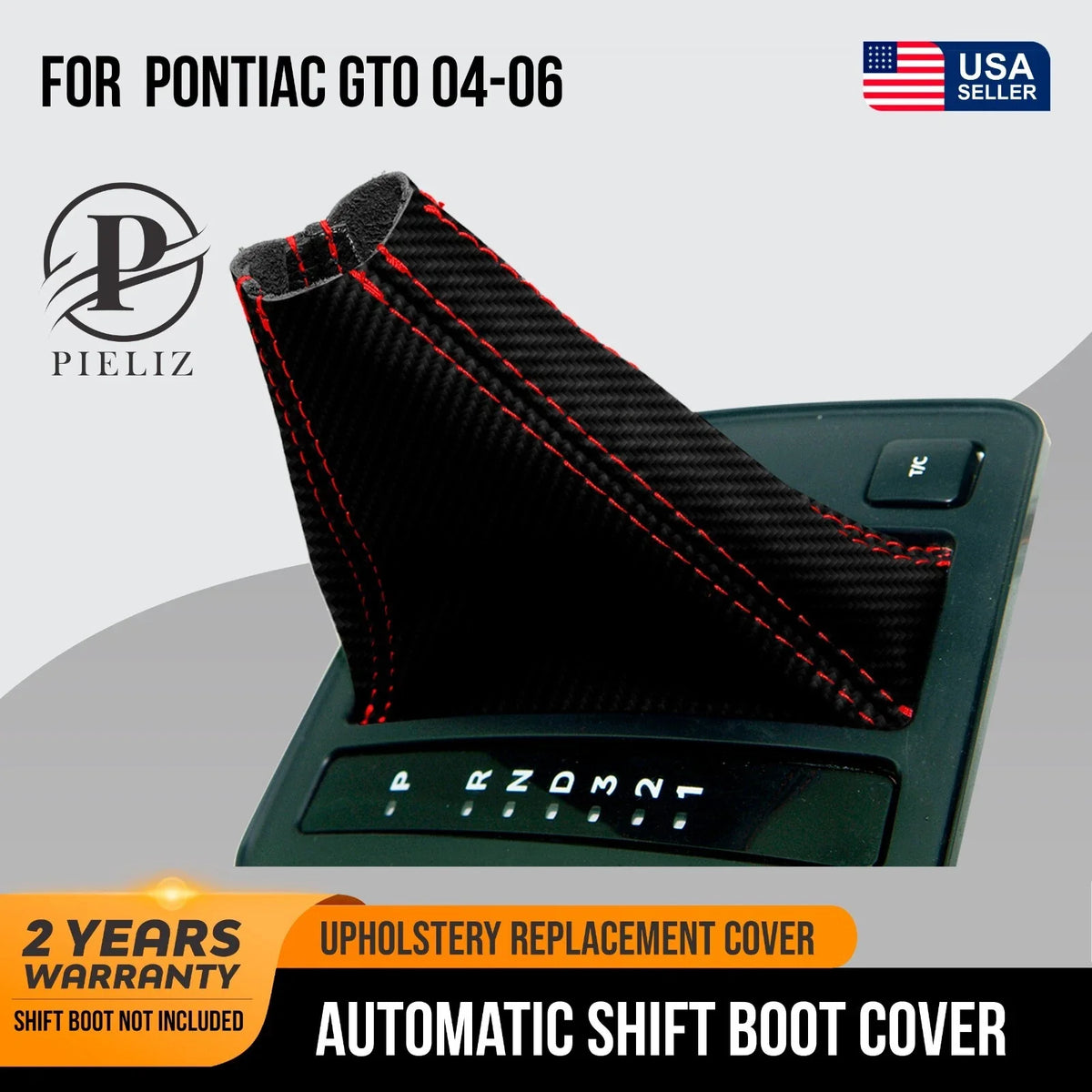 Automatic Shift Boot Cover for Pontiac GTO (2004–2006) Red Stitch