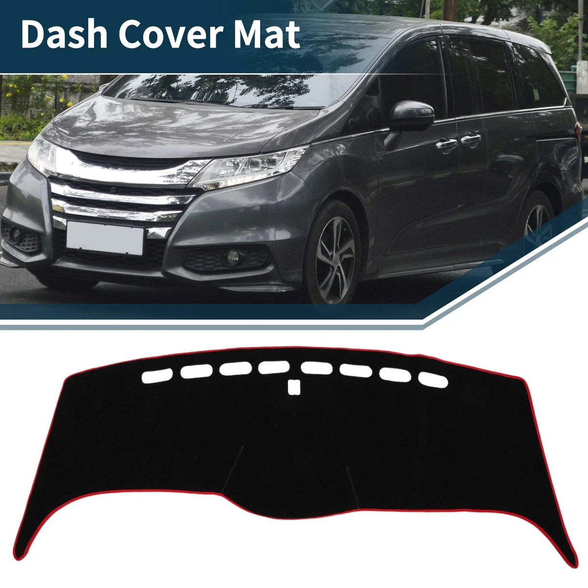 Dashboard Cover Mat for Honda Odyssey RB1 RB2 (2005–2010) Black Red