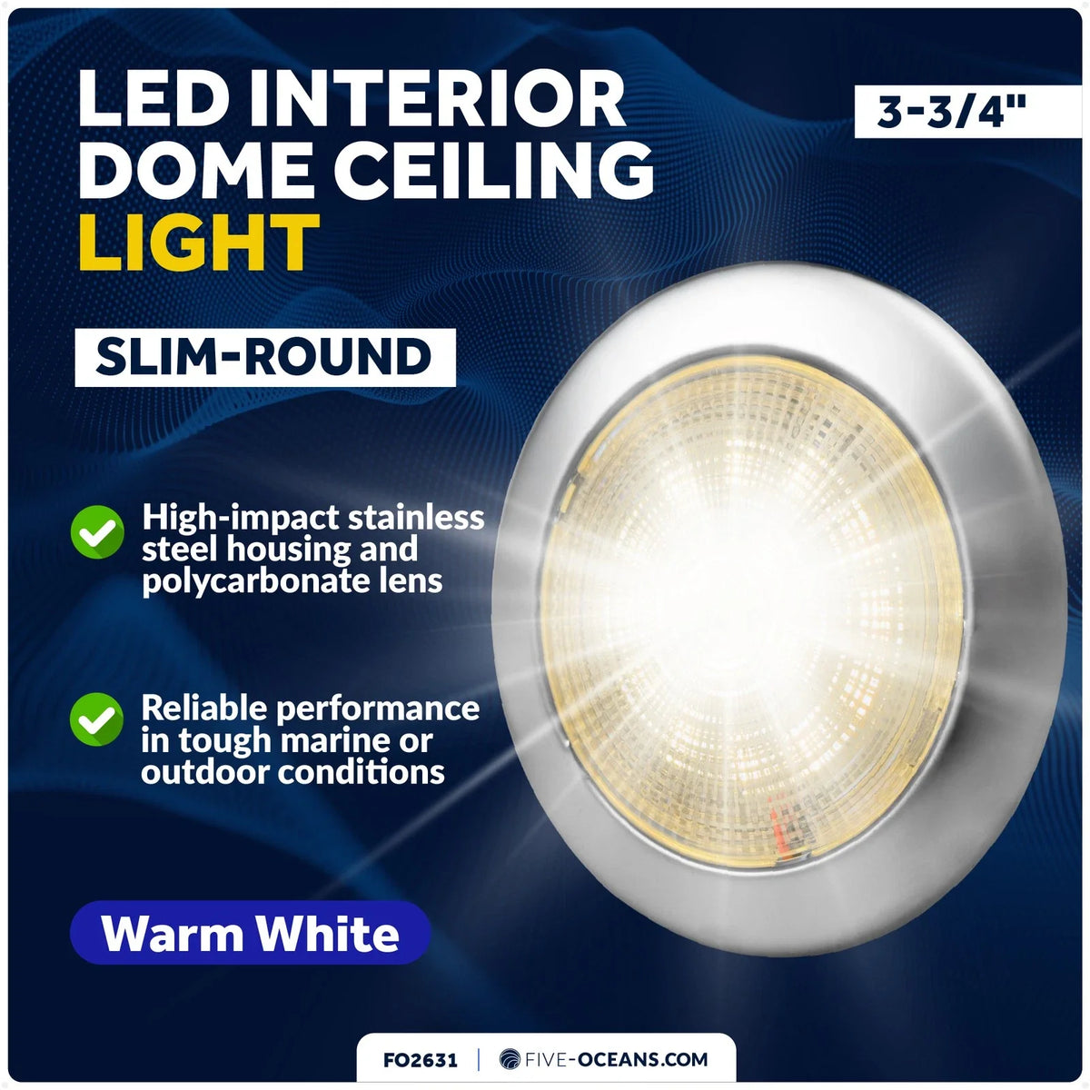 LED Interior Dome Light for Universal Vehicles (12V)
