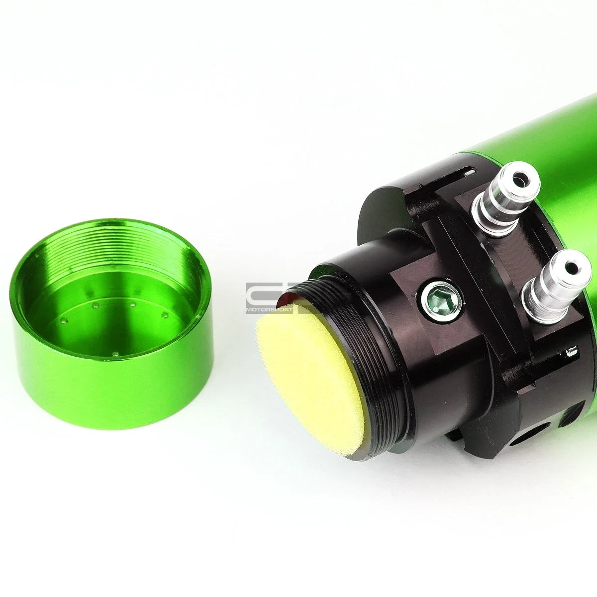 7" Aluminum Round Turbo Engine Oil Catch Tank + 0-14 PSI Fuel Gauge