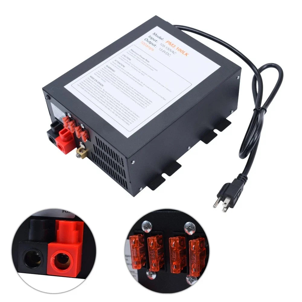 CB Ham Radio 100 Amp Power Supply PM3-100LK (13V-16V) with LED Light