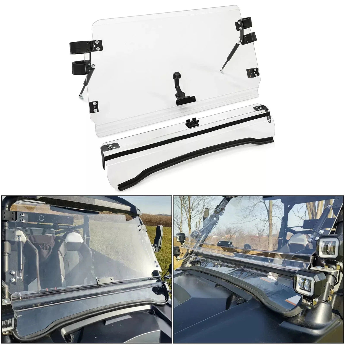 2X Windshield Clear 2-IN-1 for Polaris RZR 800, 900 XP (2008–2014)