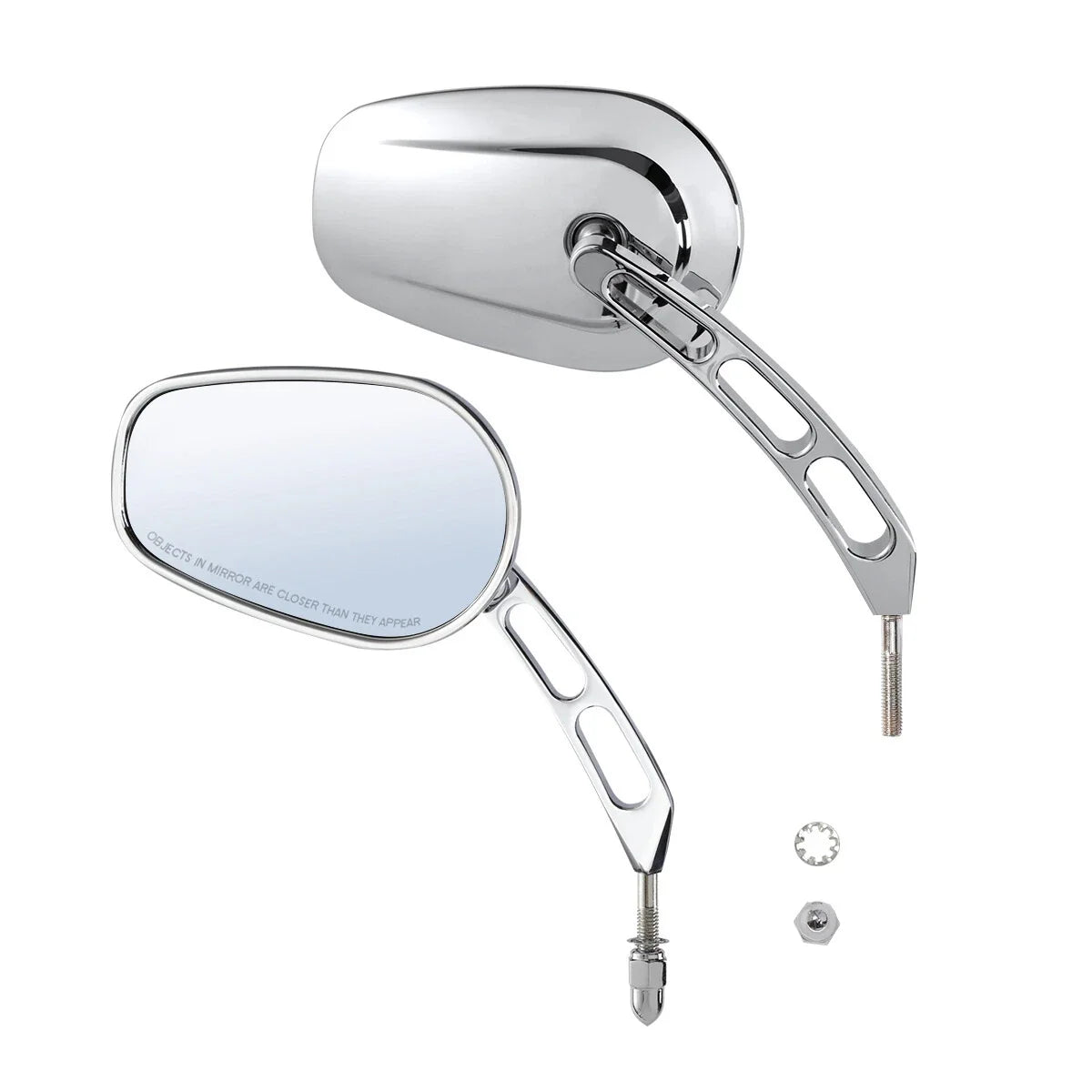 Rear View Mirrors Pair in Chrome for Harley FLHT FLHR FLTRX