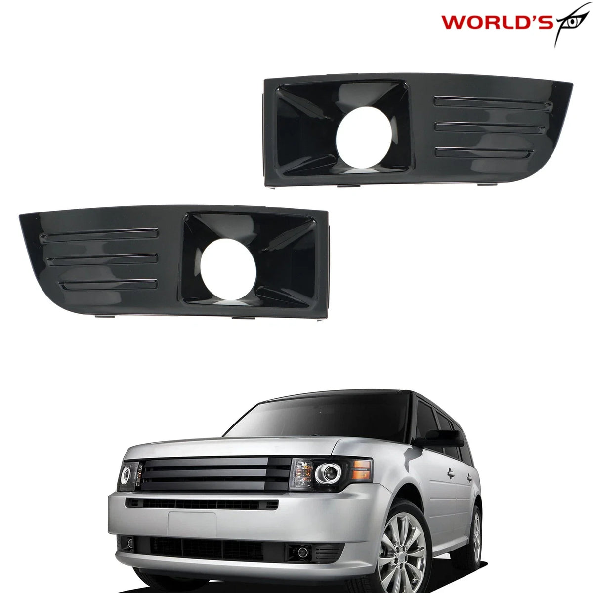 Fog Light Trim Cover Set for Ford Flex (2009–2012) Black Factory