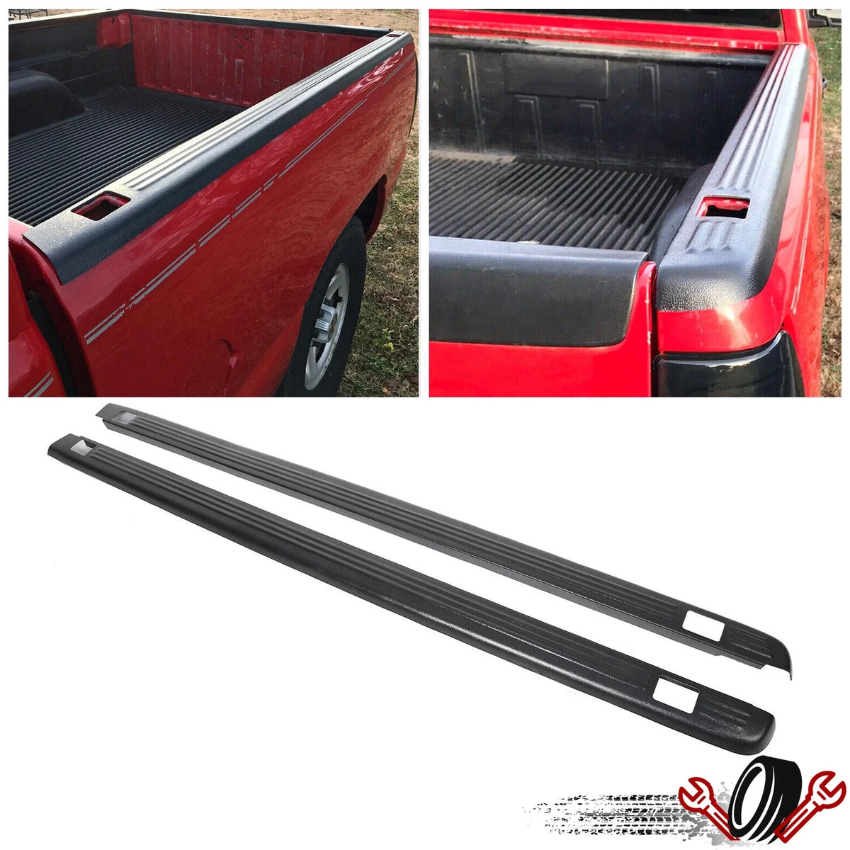 Set of 2 Truck Bed Rail Caps for Silverado Sierra 1500 2500 (1999–2006)