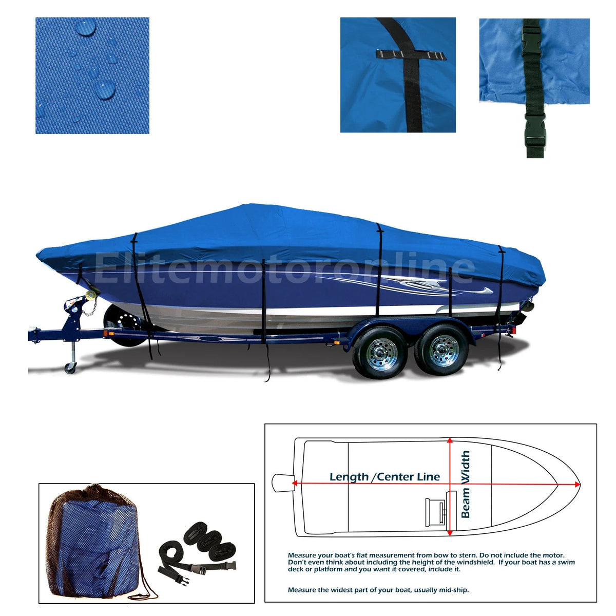 Premium 600D Waterproof Trailerable Boat Cover for Chaparral SSi 236