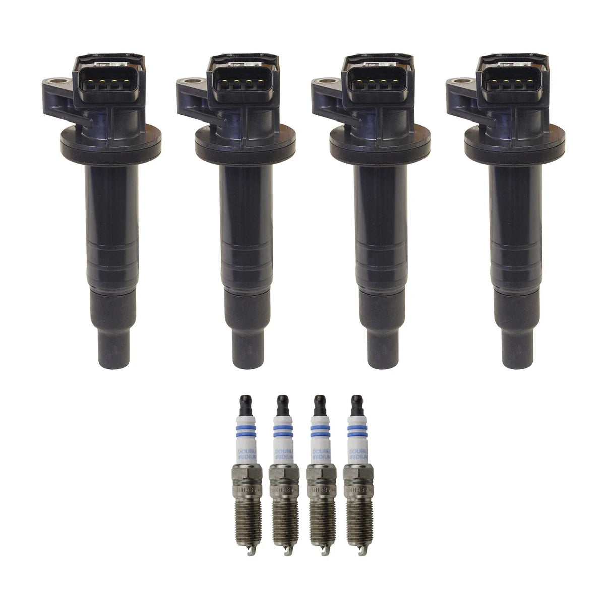 Set of 4 Ignition Coils & Spark Plugs for Ford Escape Fusion MKZ