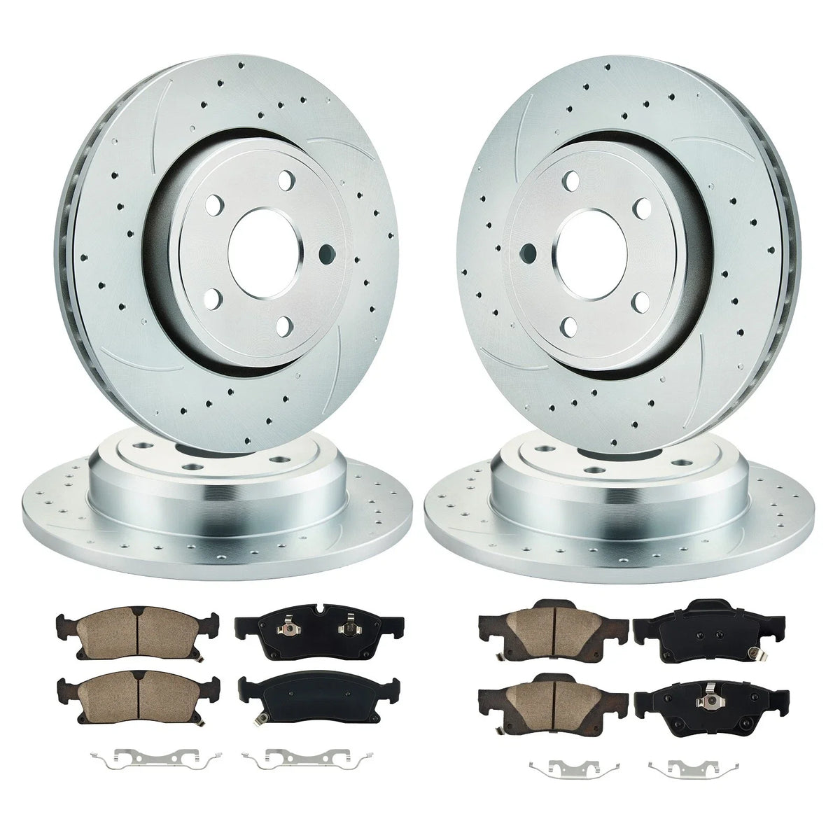 Brake Pads & Drilled Slotted Rotors Set for Dodge Durango (2011-2020)