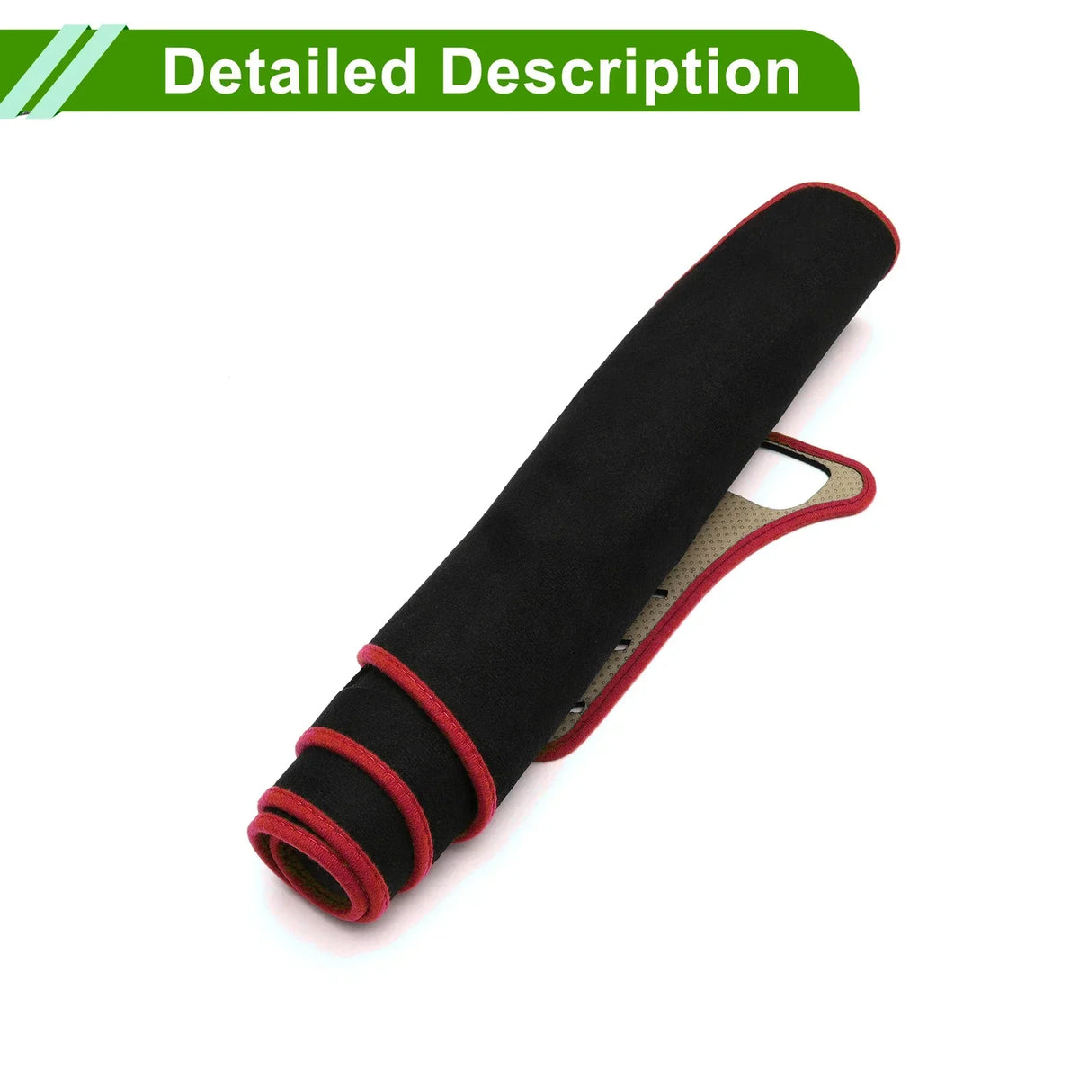 Black Red Dashboard Cover Mat for 2019-2020 Lexus UX250H