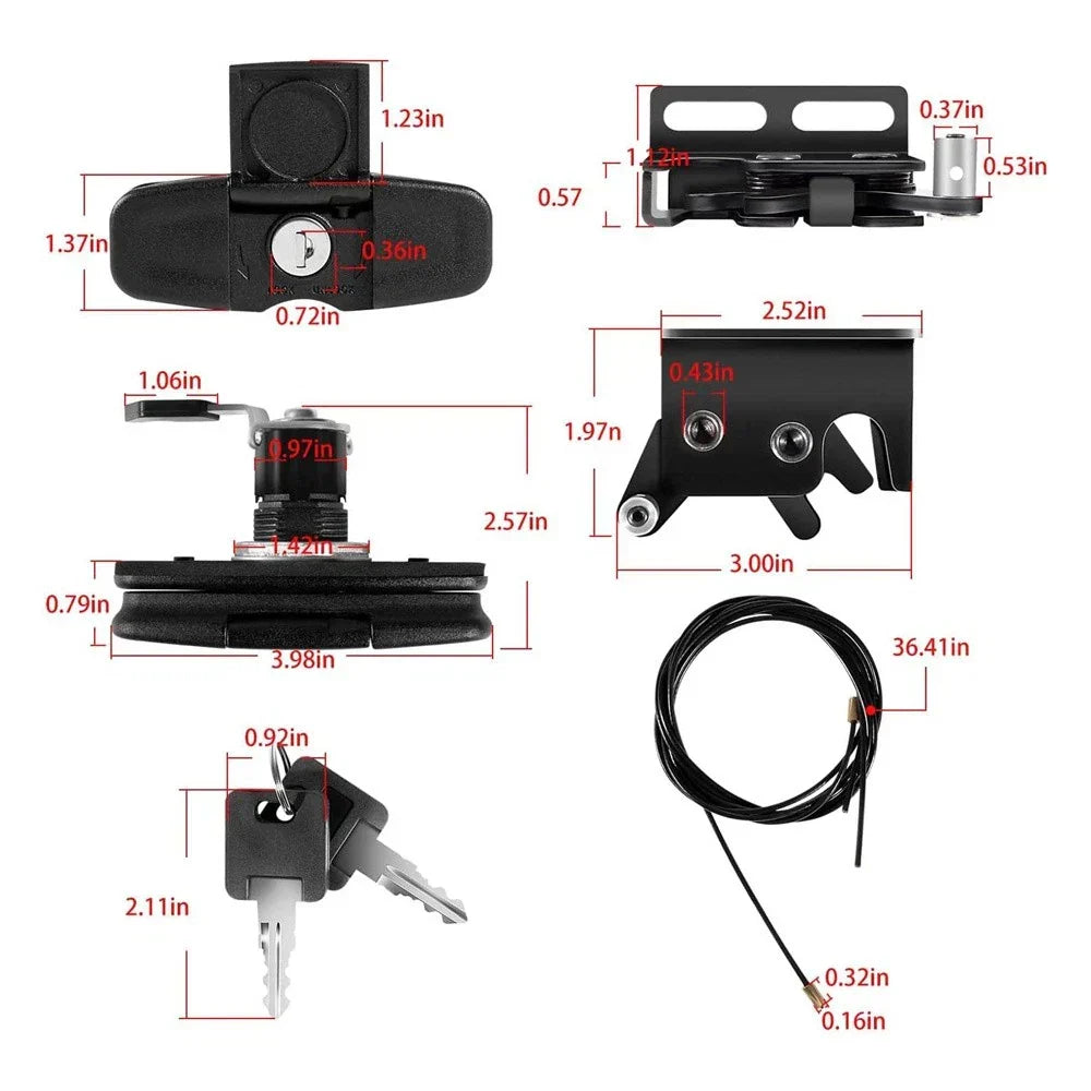 Twist Handle Latch Kit for Leer Truck Caps Models 100XQ, 100XL, 100XR, TSC700
