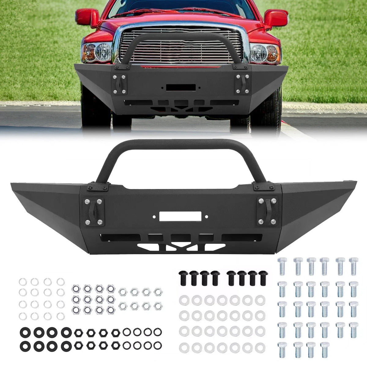 Bull Bar Steel Front Bumper Assembly for Dodge Ram 1500 1994-2002