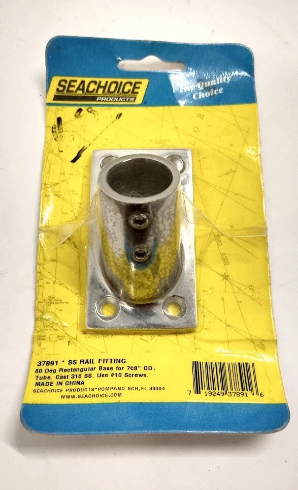 Set of 2 Rectangular Base Rail Fittings 7/8" for Seachoice 37891