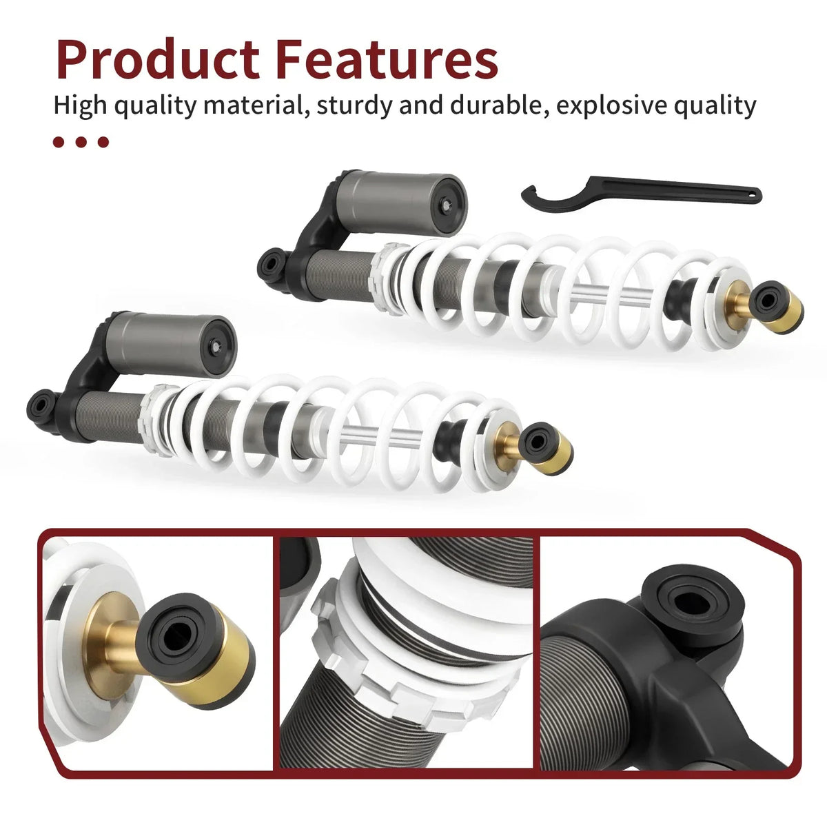 2x Front Shock Absorbers with Tool for Polaris RZR 800 S (2009-2014)
