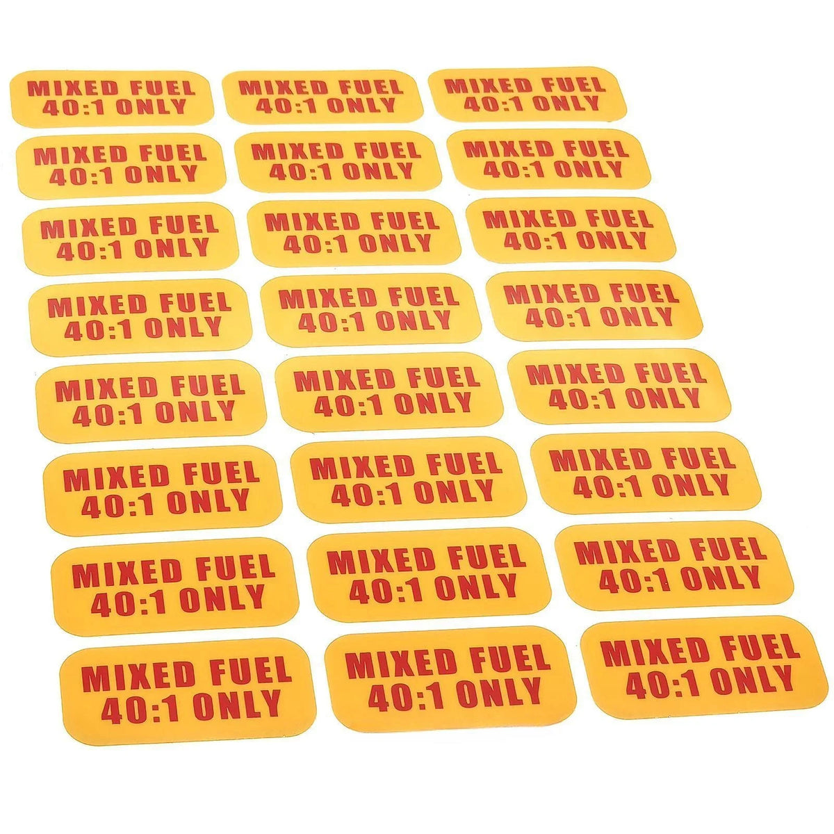 Set of 24 Fuel Ratio Stickers 40:1 for Gasoline 2-Cycle Engines