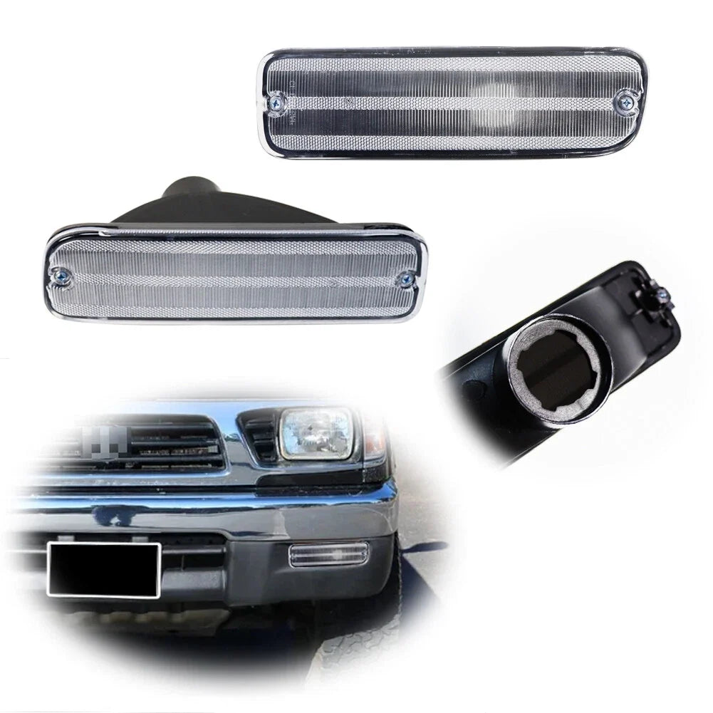 Set of 2 Chrome Front Bumper Turn Signal Lamps for Toyota Tacoma