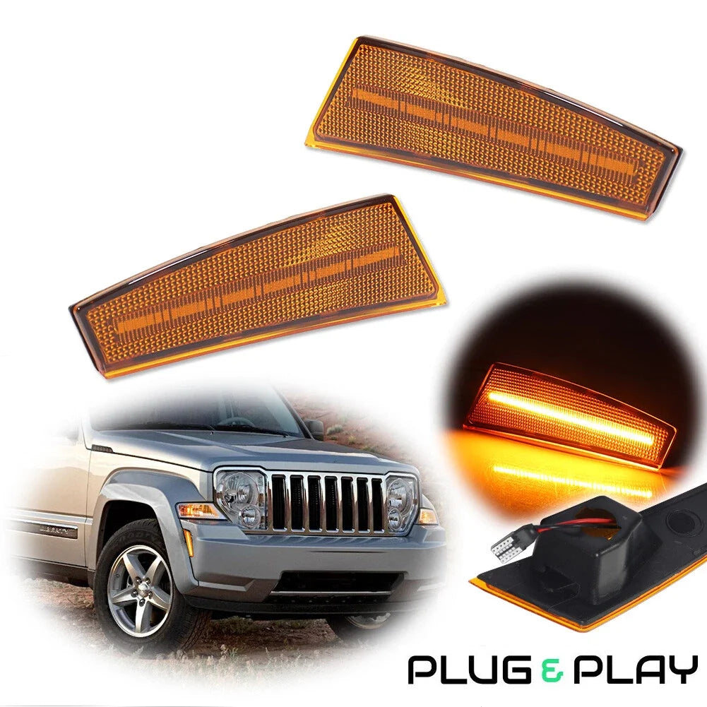Set of 2 LED Front Fender Side Marker Lights for Jeep Liberty (2008–2012)