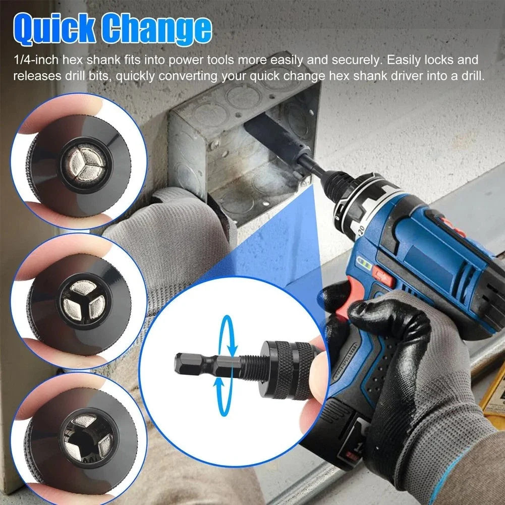 Keyless Hex Handle Drill Chuck for Universal Use (0.33 to 3.6mm)
