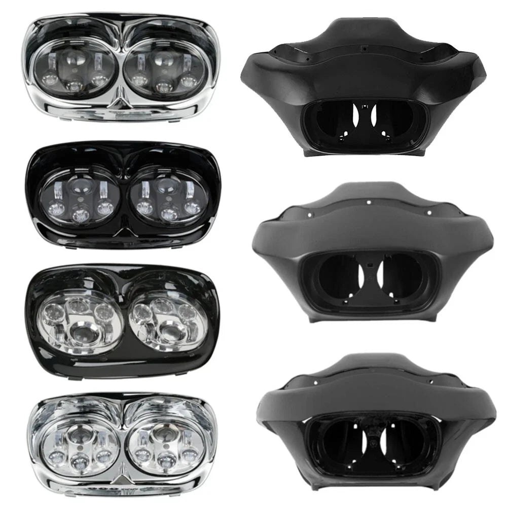 Inner Outer Fairings for 5.75" Dual Headlight Harley Road Glide FLTR 1998-2013