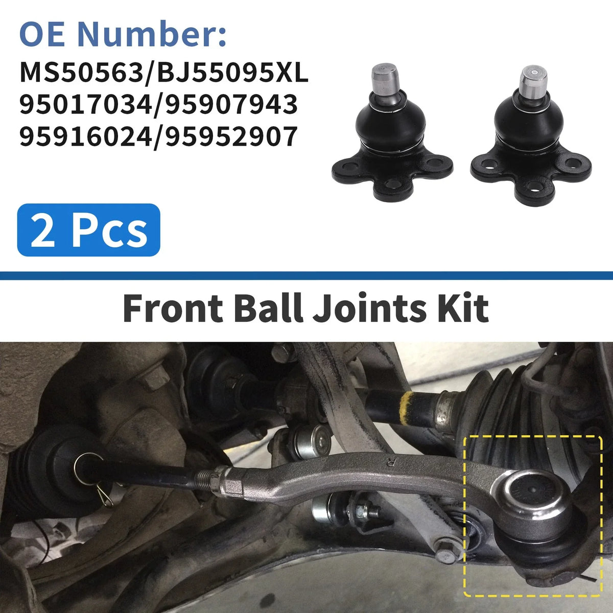 2X Front Upper Ball Joints for Buick Encore (2013–2022) MS50563/BJ55095XL