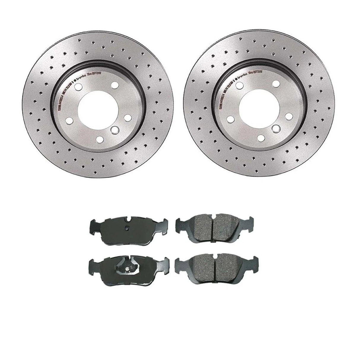 Akebono Euro Front Brake Kit for BMW E36 E46 (Xtra Drilled Rotors, Ceramic Pads)