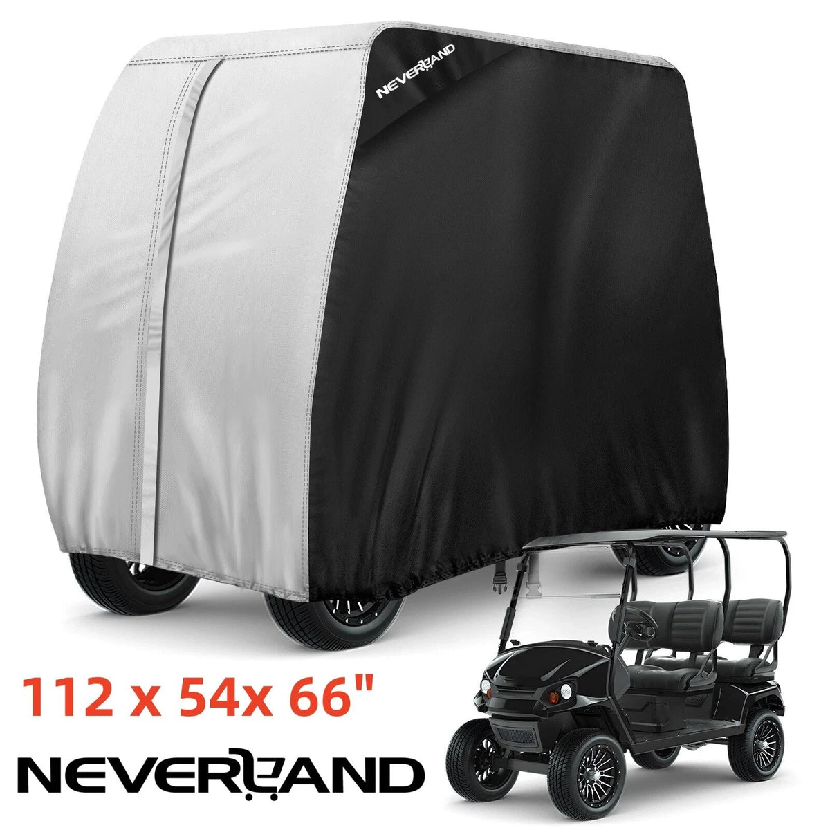 Golf Cart Cover for 4 Passengers - Fits EZGO, Club Car, Yamaha