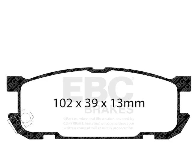 Rear Brake Pads Set of 4 GS869YB for Mazda Miata (2001–2003)