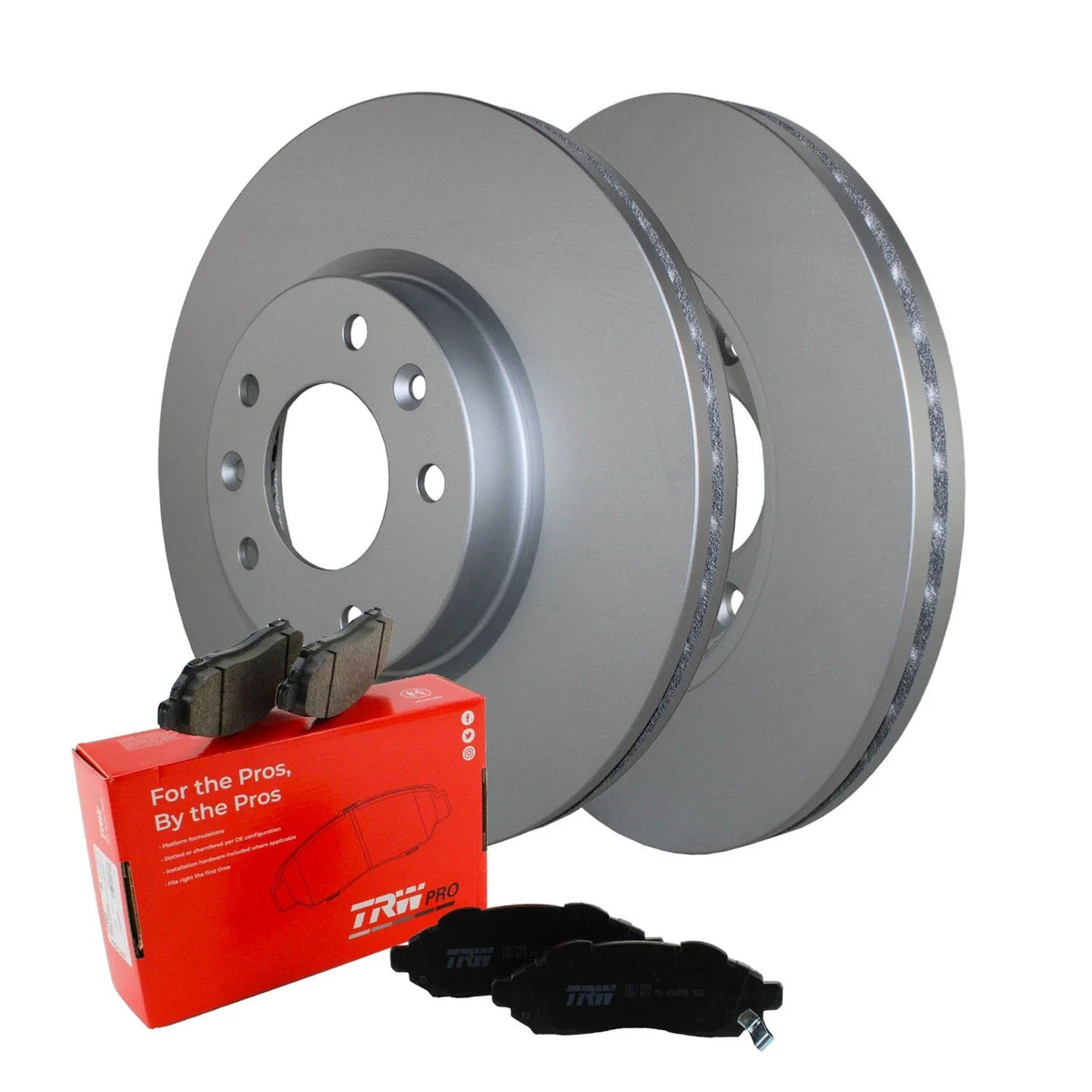Front Brake Set: 4 Disc Rotors & TRW Pro Ceramic Pads for Mazda 6 (2003–2023)
