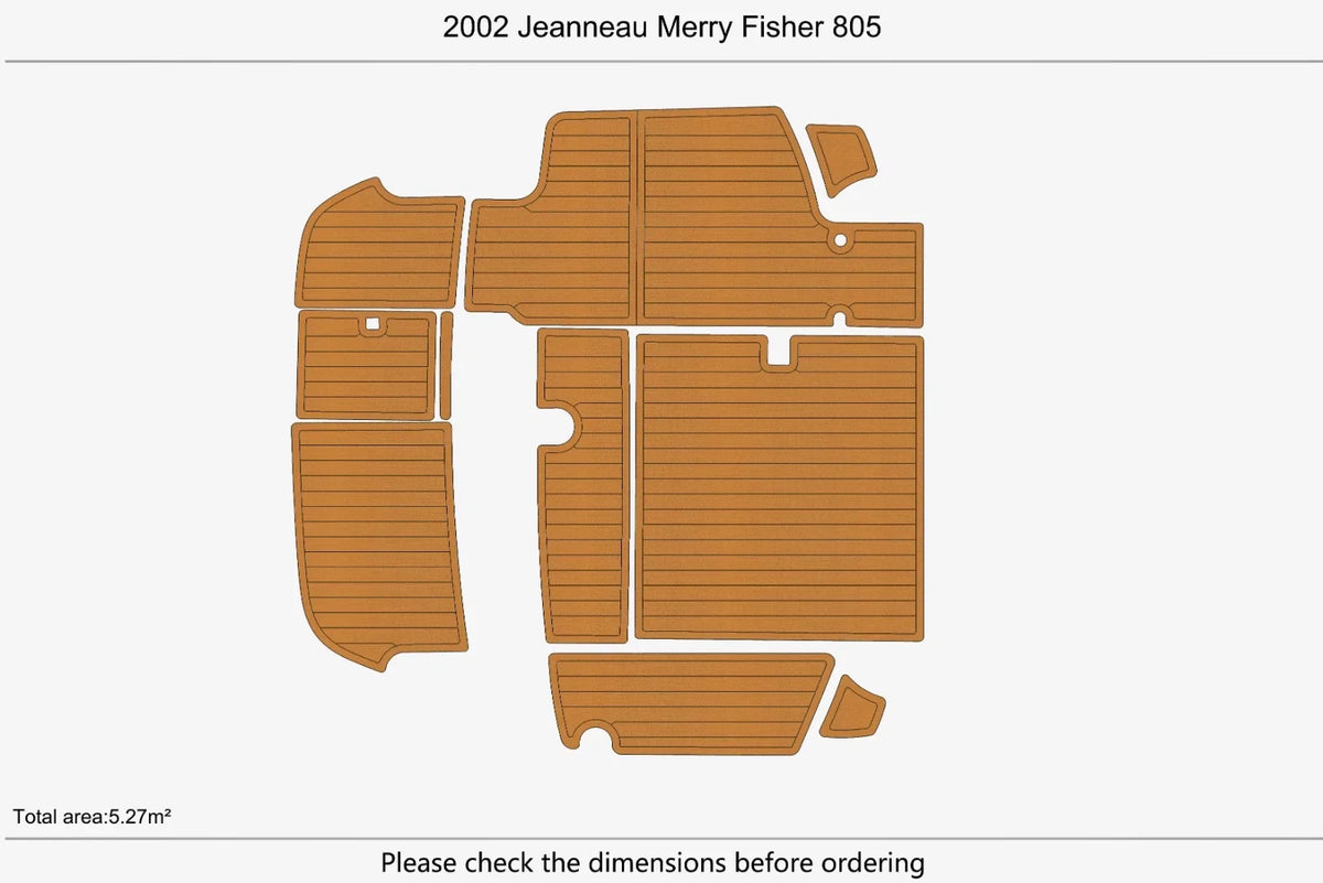 Swim Platform EVA Teak Deck Flooring for Jeanneau Merry Fisher 805 (2002)