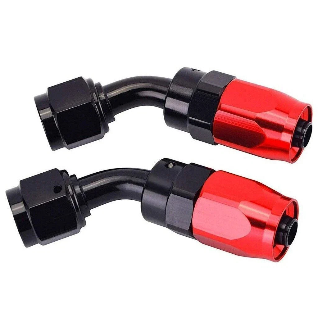 Swivel Hose End Fitting Adapter AN6 45 Degree - 2pcs for Universal
