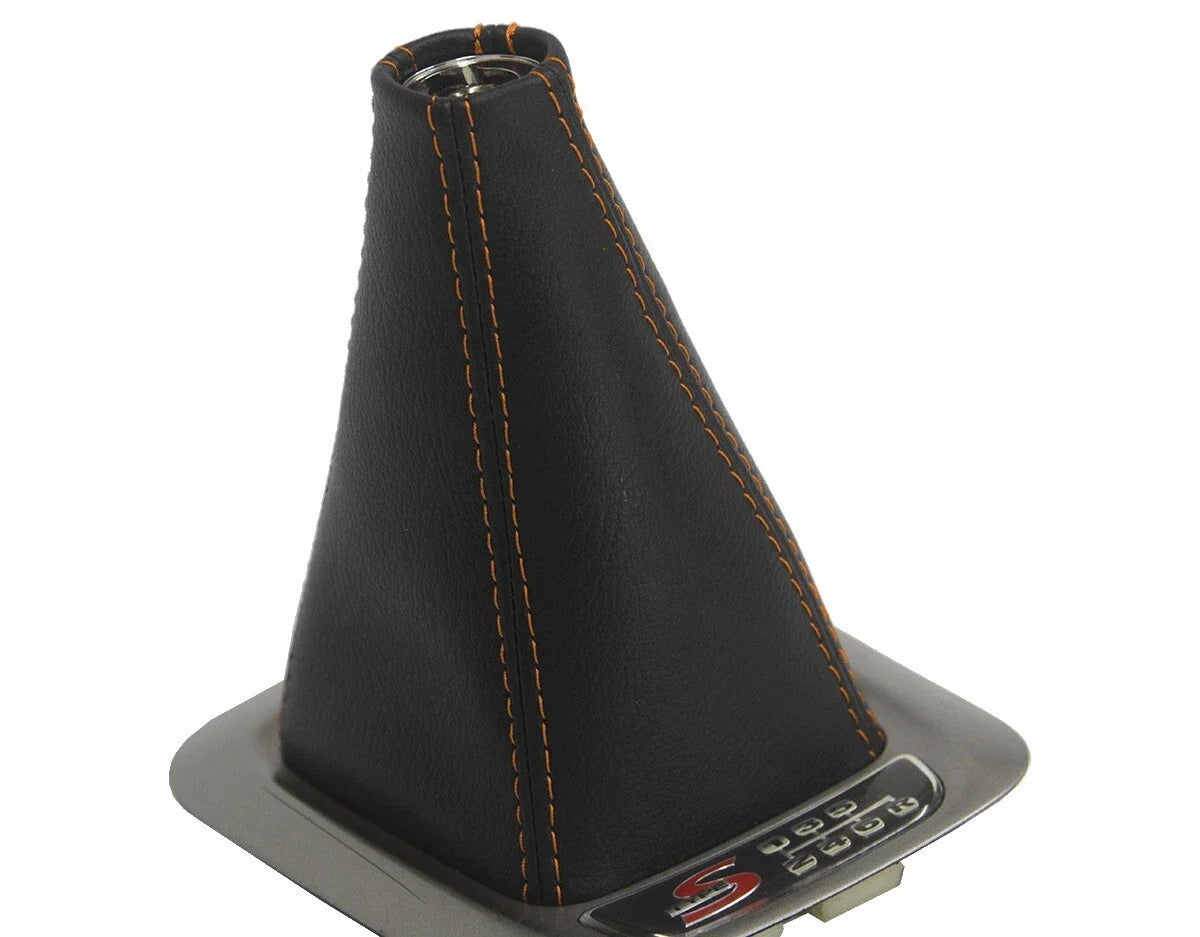Leather Manual Shift Boot Cover for Acura CL (2001–2003) Orange Stitch