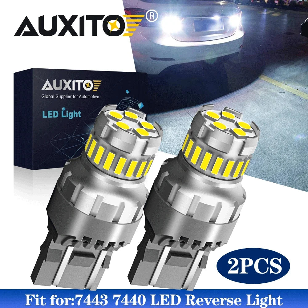 LED Back Up Reverse Light Bulb 2X AUXITO 7443 6500K White