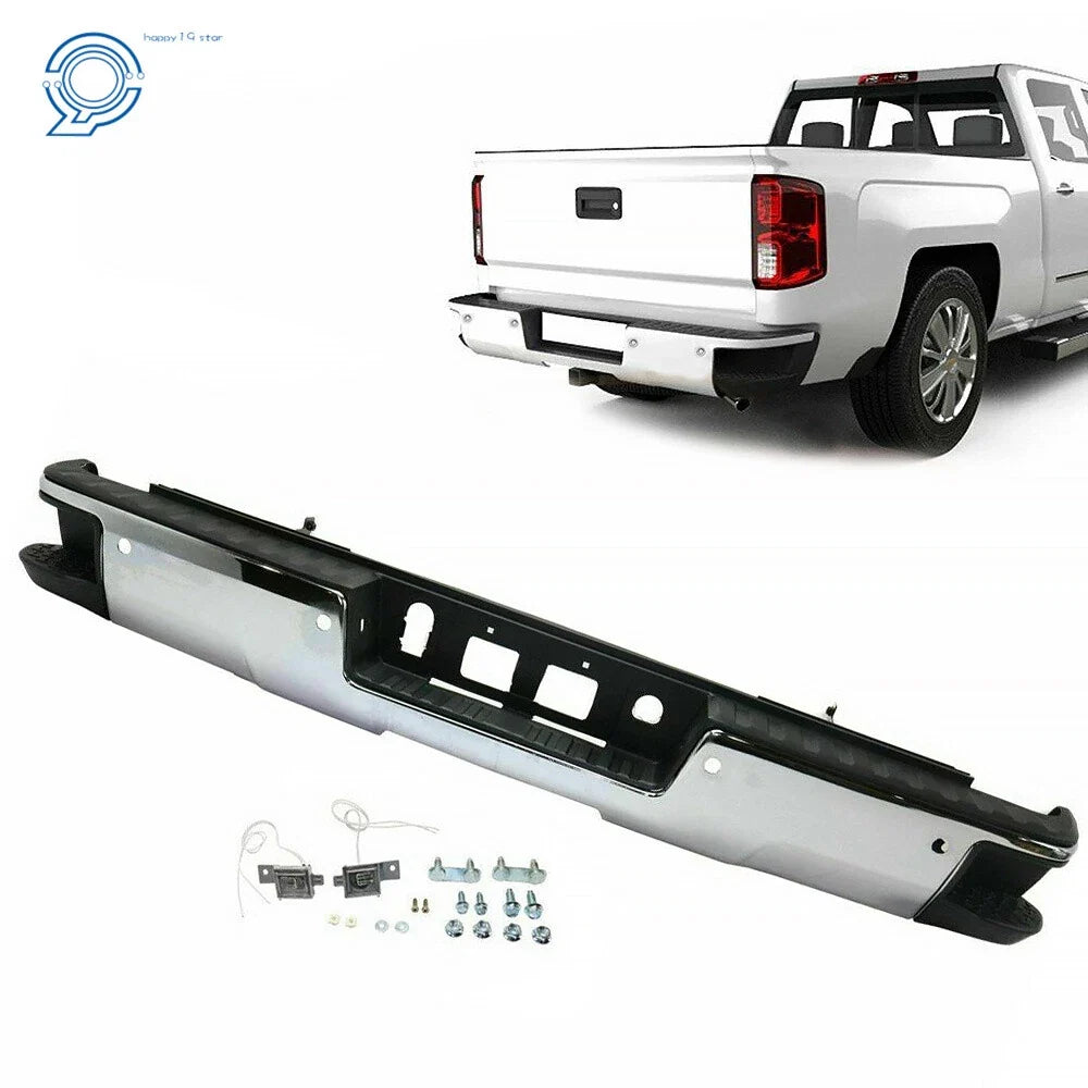 Chrome Rear Step Bumper for 2014-2018 GMC Sierra 1500