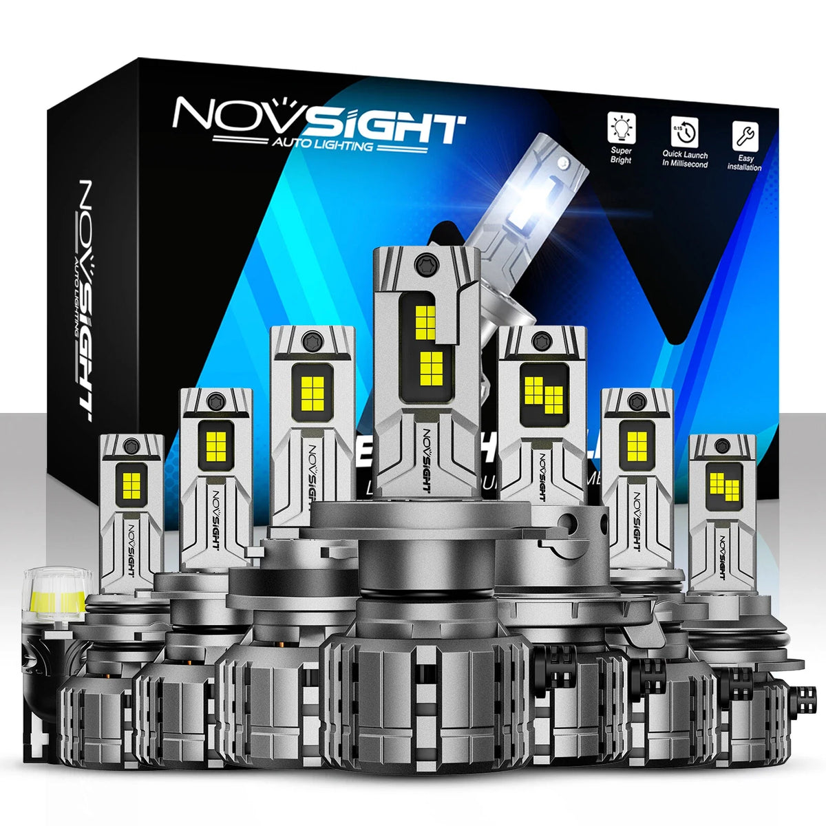 LED Headlight Bulbs 2X 40000LM 9005 9006 H4 H7 H13 H11