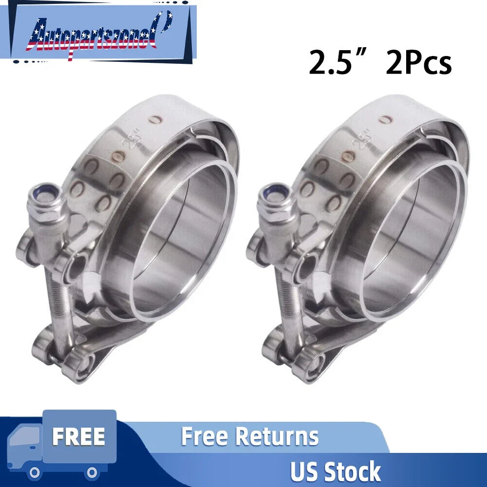 V-band Clamp Flange Kit for Exhaust Downpipe - 2Pcs