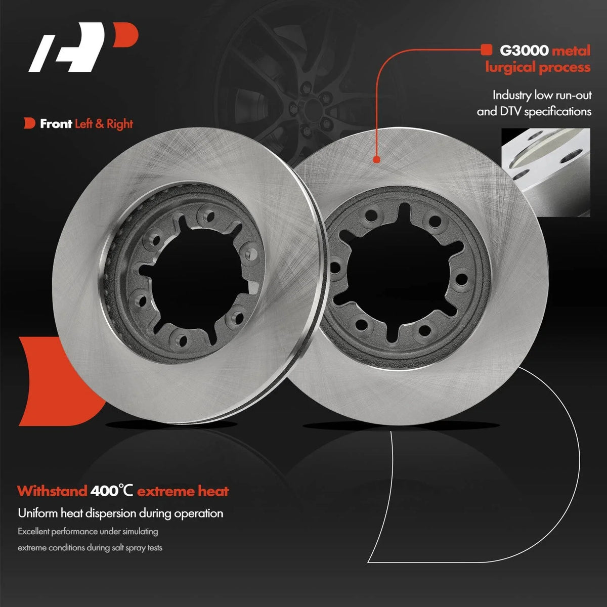 Front Brake Pads and Disc Rotors Set for 1998-2004 Nissan Frontier