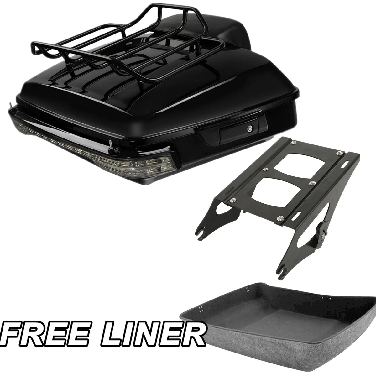 LED Chopped Trunk Backrest Rack for Touring Road Glide Harley 2014–2026