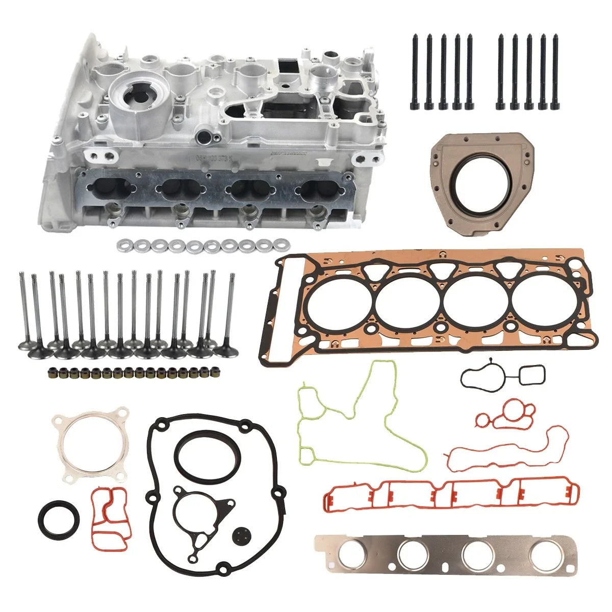 Cylinder Head, Gaskets & Valves Set for VW Passat Audi A3 TT 2006-2013