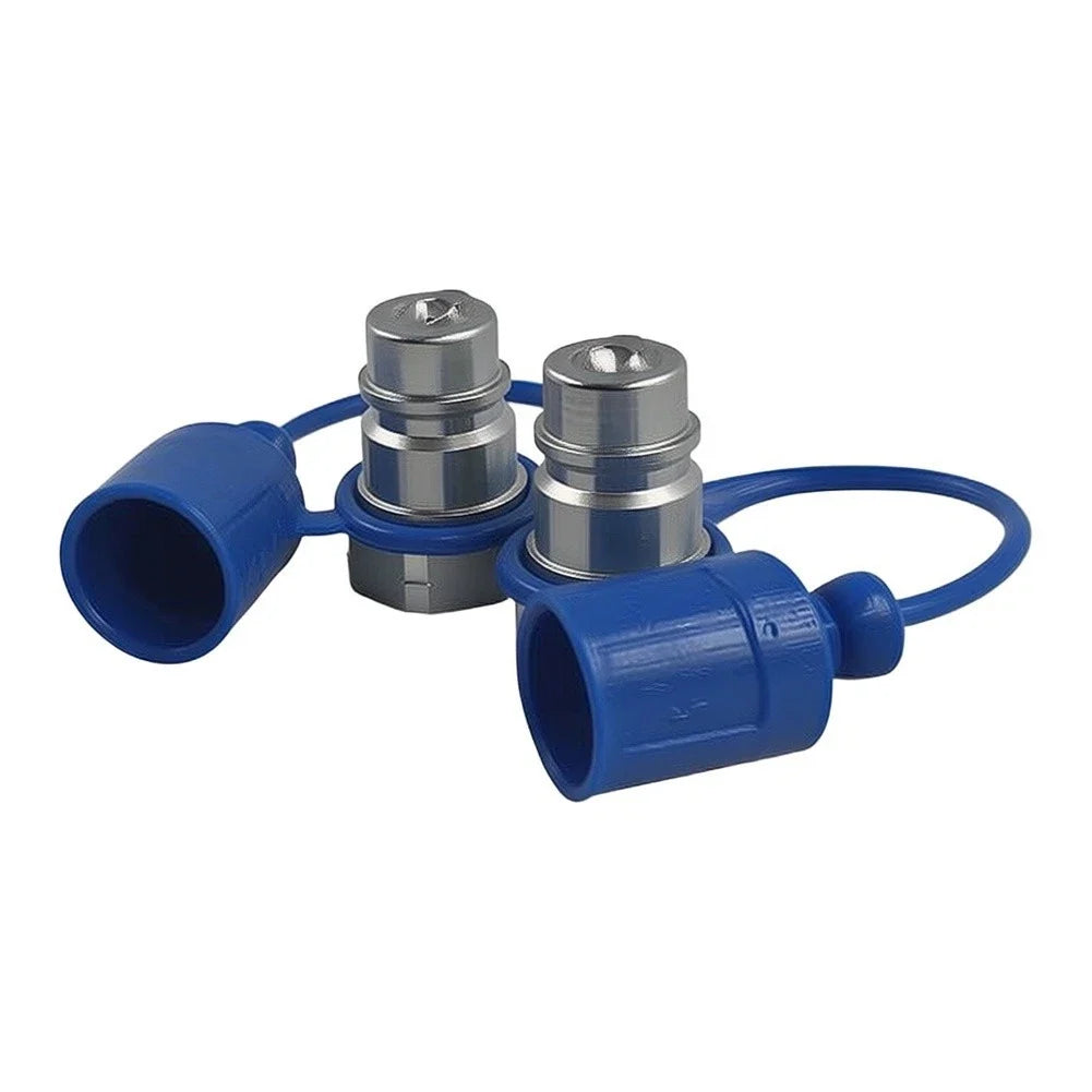 Set of 2 Carbon Steel 1/2 inch NPT Hydraulic Male Quick Connect Couplings