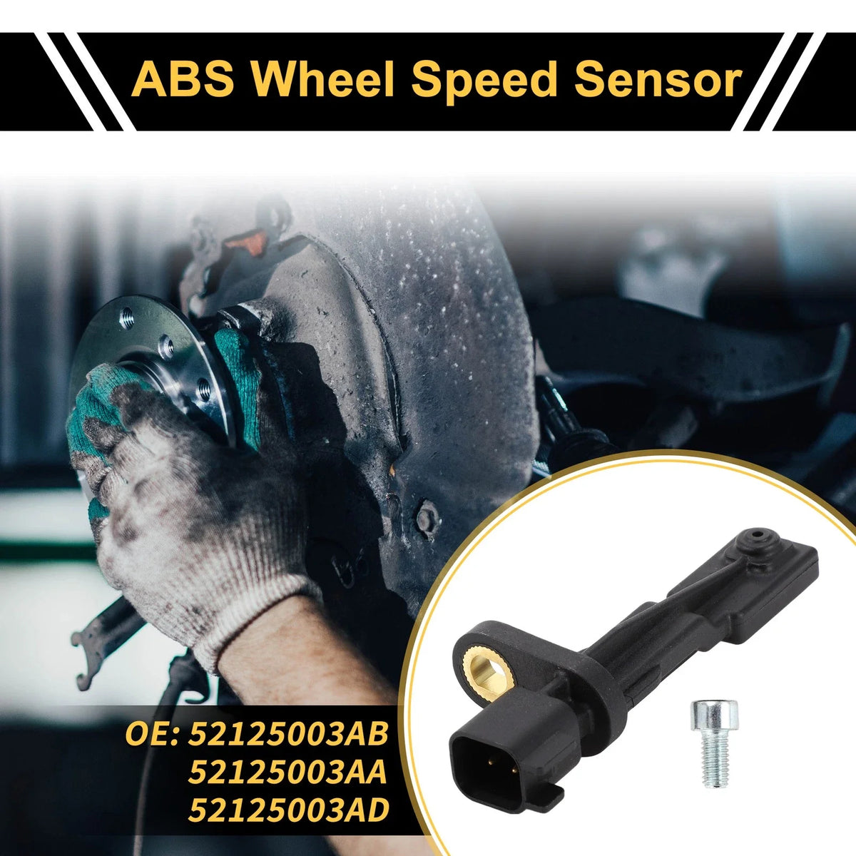 ABS Wheel Speed Sensor No. 52125003AB for Jeep Wrangler (2007–2017) Rear Left Right