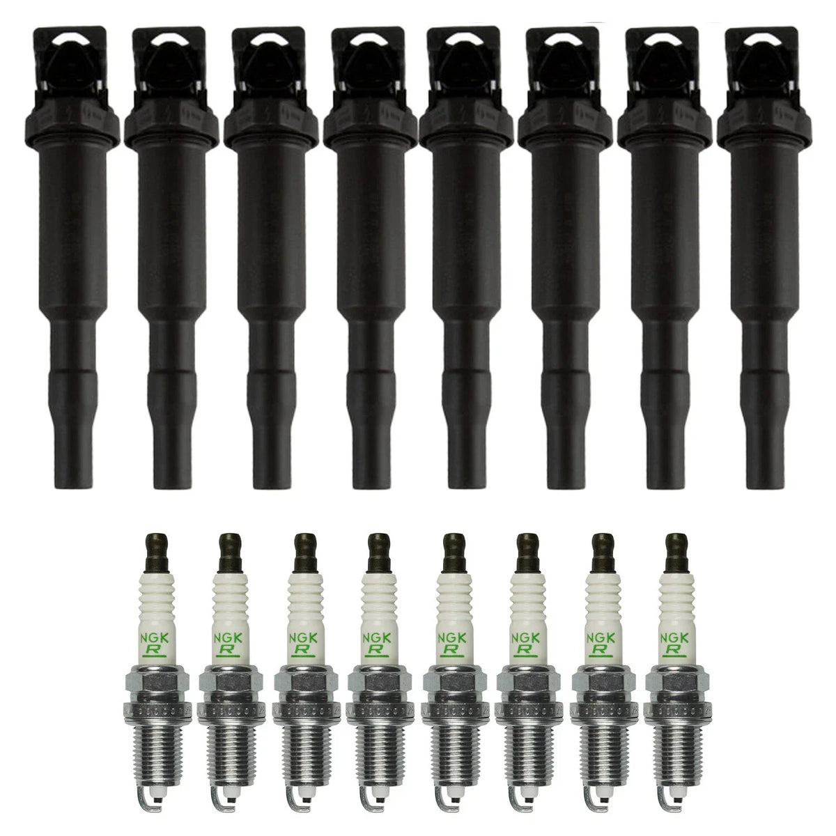 Set of 8 Ignition Coils & NGK V-Power Spark Plugs for BMW E70 X5 4.8 V8