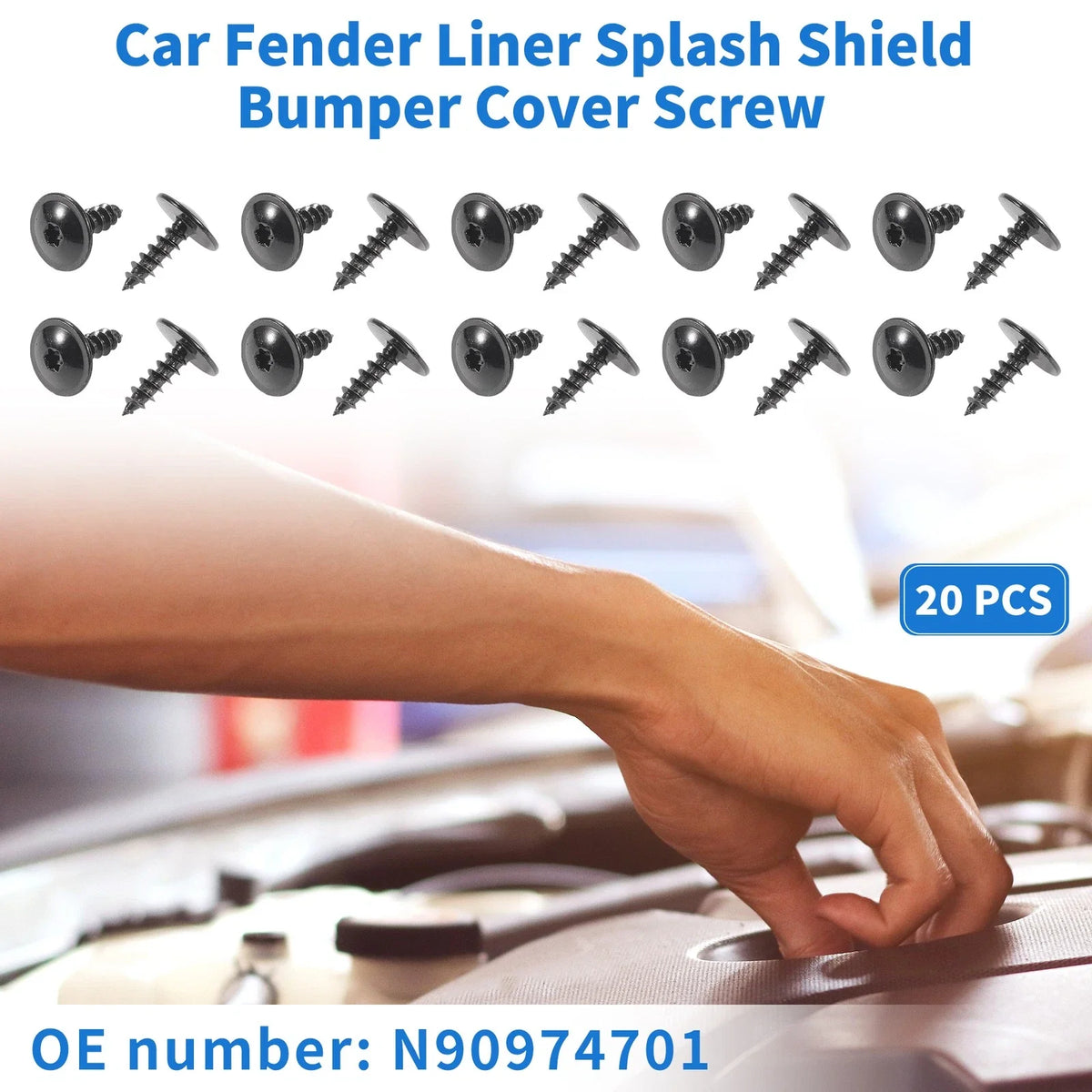 20 Pcs Fender Liner Splash Shield Bumper Cover Screw for Audi RS6 (2021–2022)