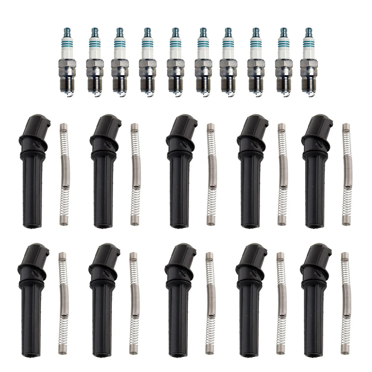 Set of 10 Iridium Power Plugs & NGK Ignition Coil Boots for E-350