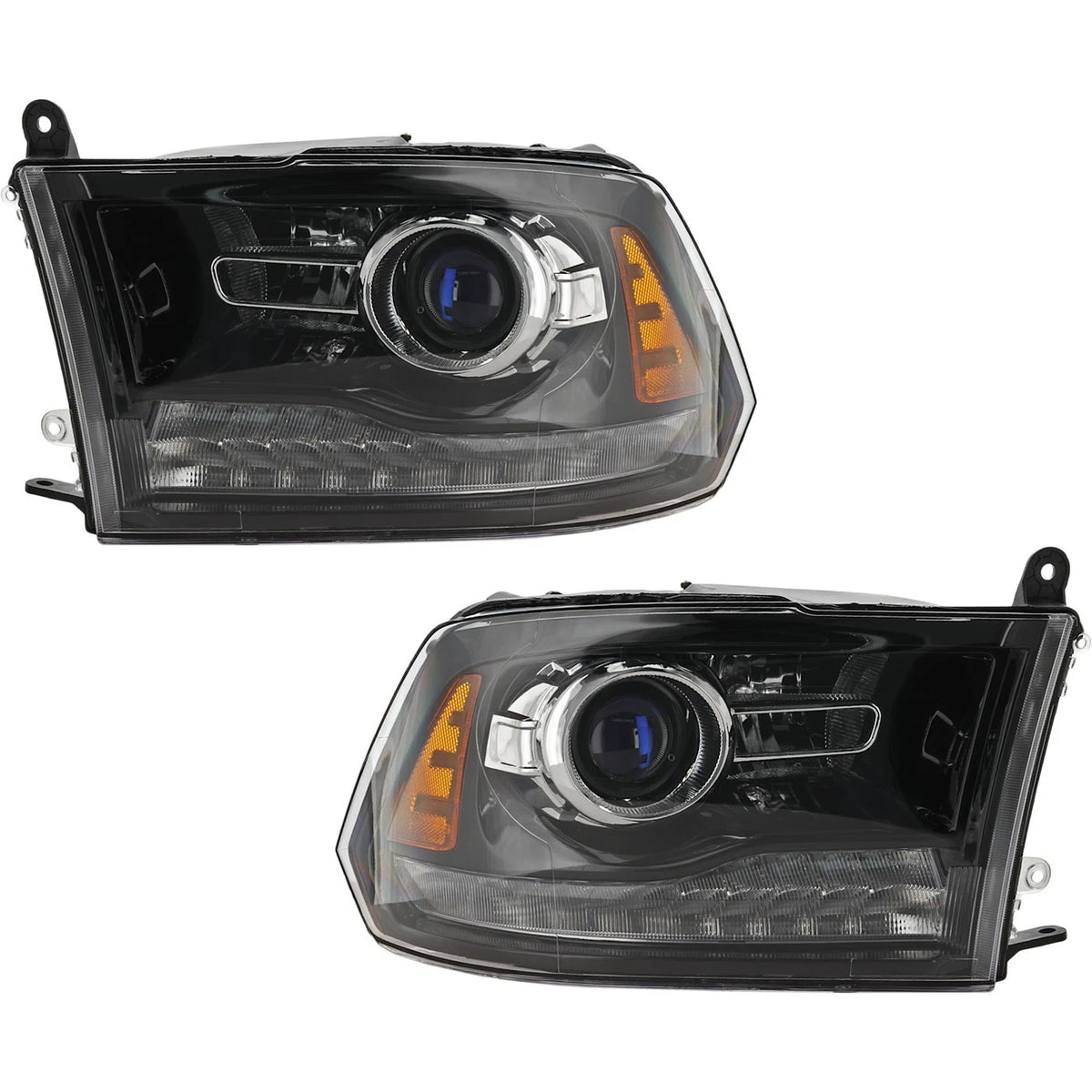 Headlight Set for Ram 1500/2500/3500 (2013–2018) Fit 2019–2022 Classic LH+RH